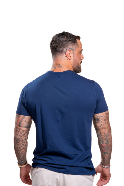 Camiseta Azul Double - Gola Redonda