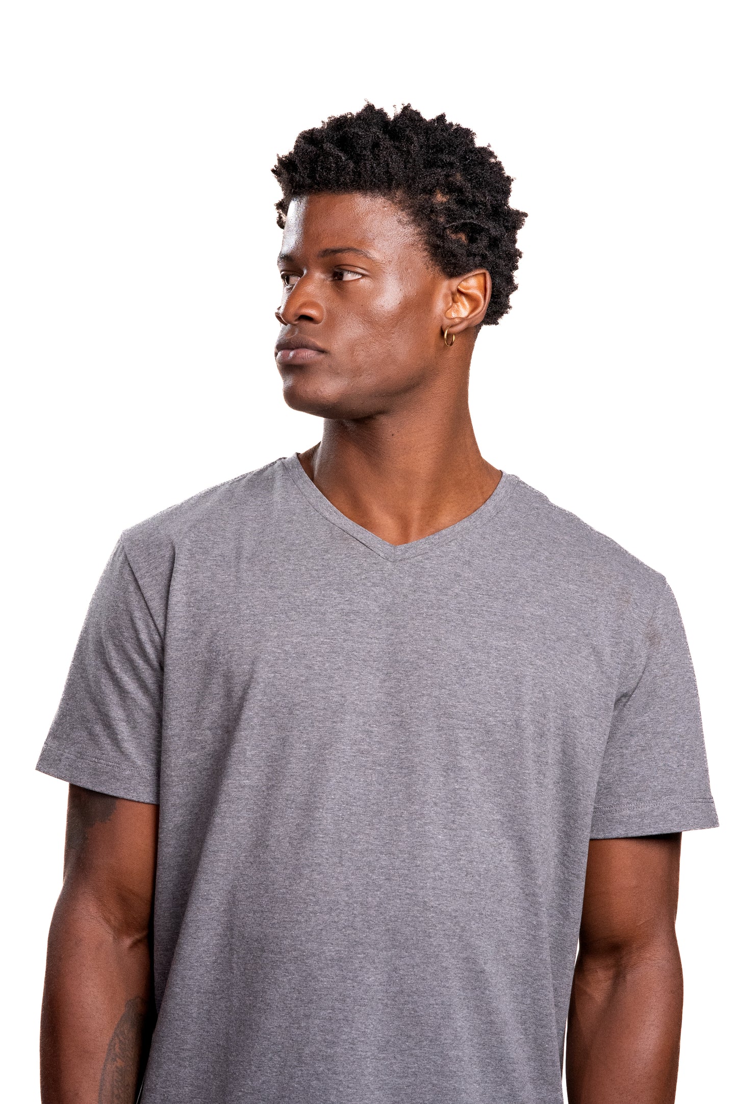 Camiseta Cinza Double - Gola V