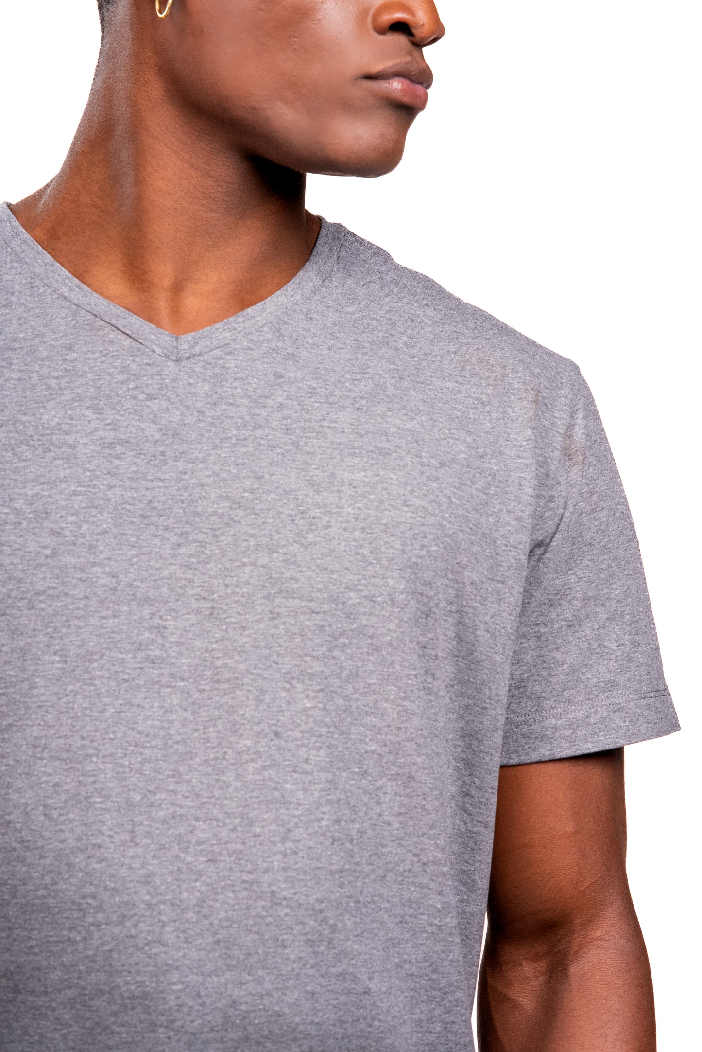 Camiseta Cinza Double - Gola V