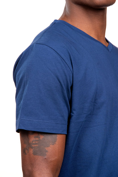 Camiseta Azul Double - Gola V